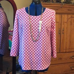 3/4 length sleeve Blouse with open back